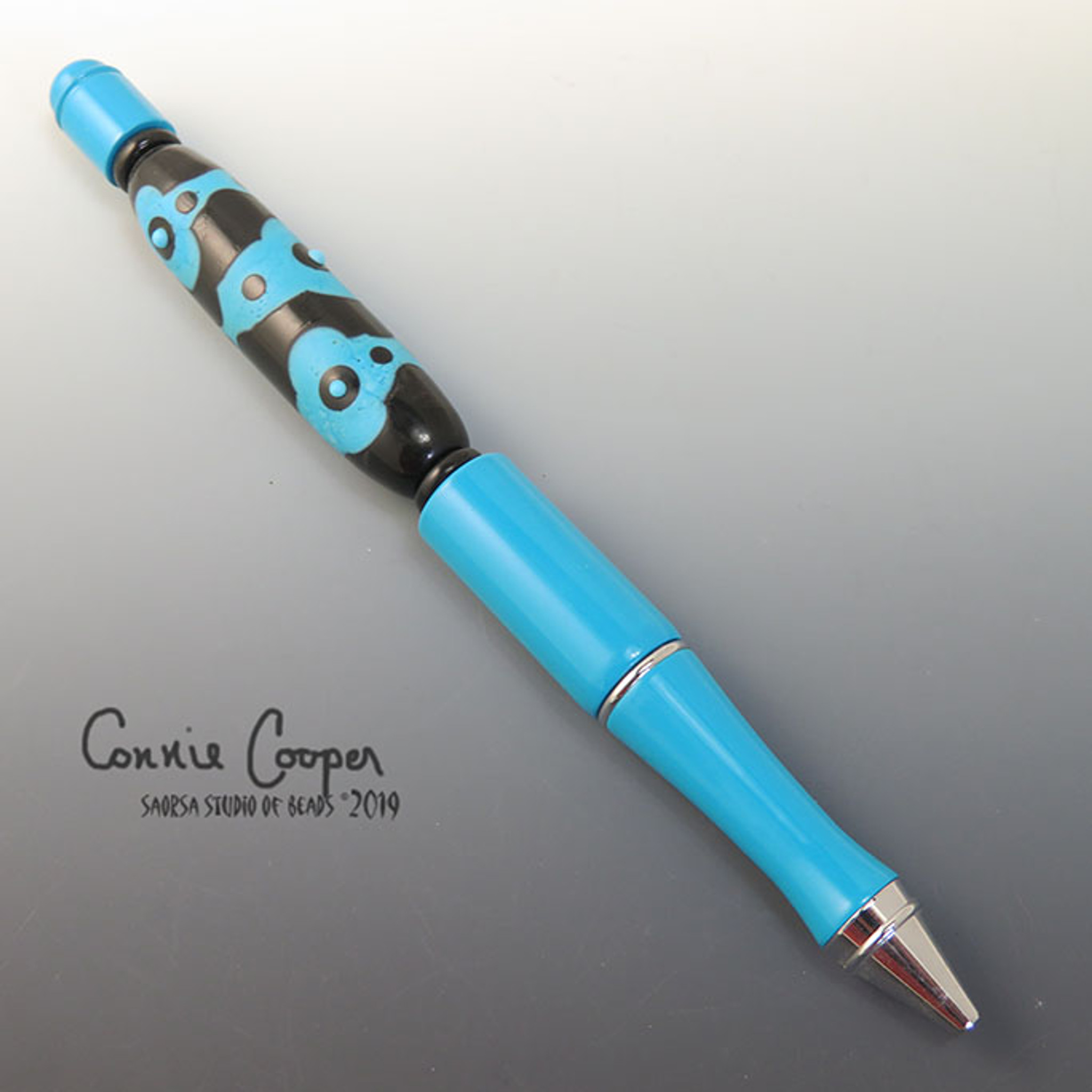 Bead Pen Turquoise & Black PEN18-3616